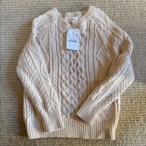 NWT Crewcuts Cream Cable Knit Sweater